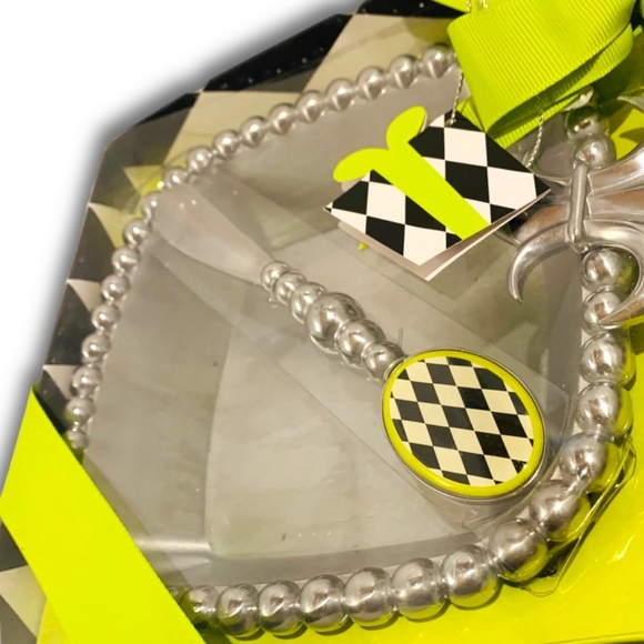 Title: Vintage Mud Pie Metal Plate with diamond checkerboard Spreader. NIB! - Picture 4 of 8